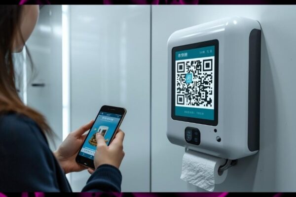 modern public restroom in china with qr